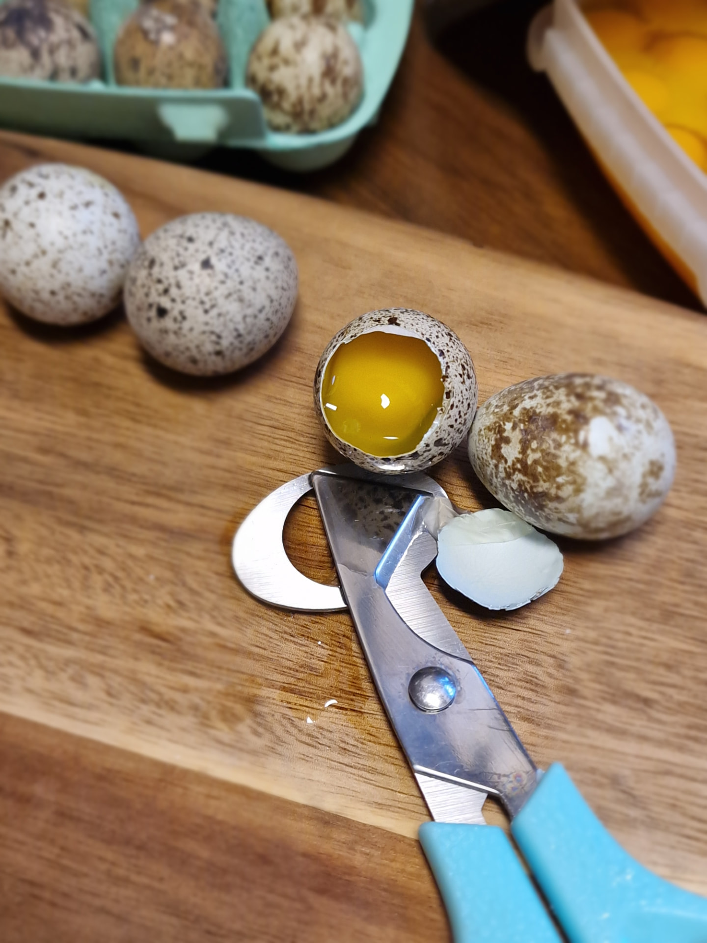 Crack the eggs