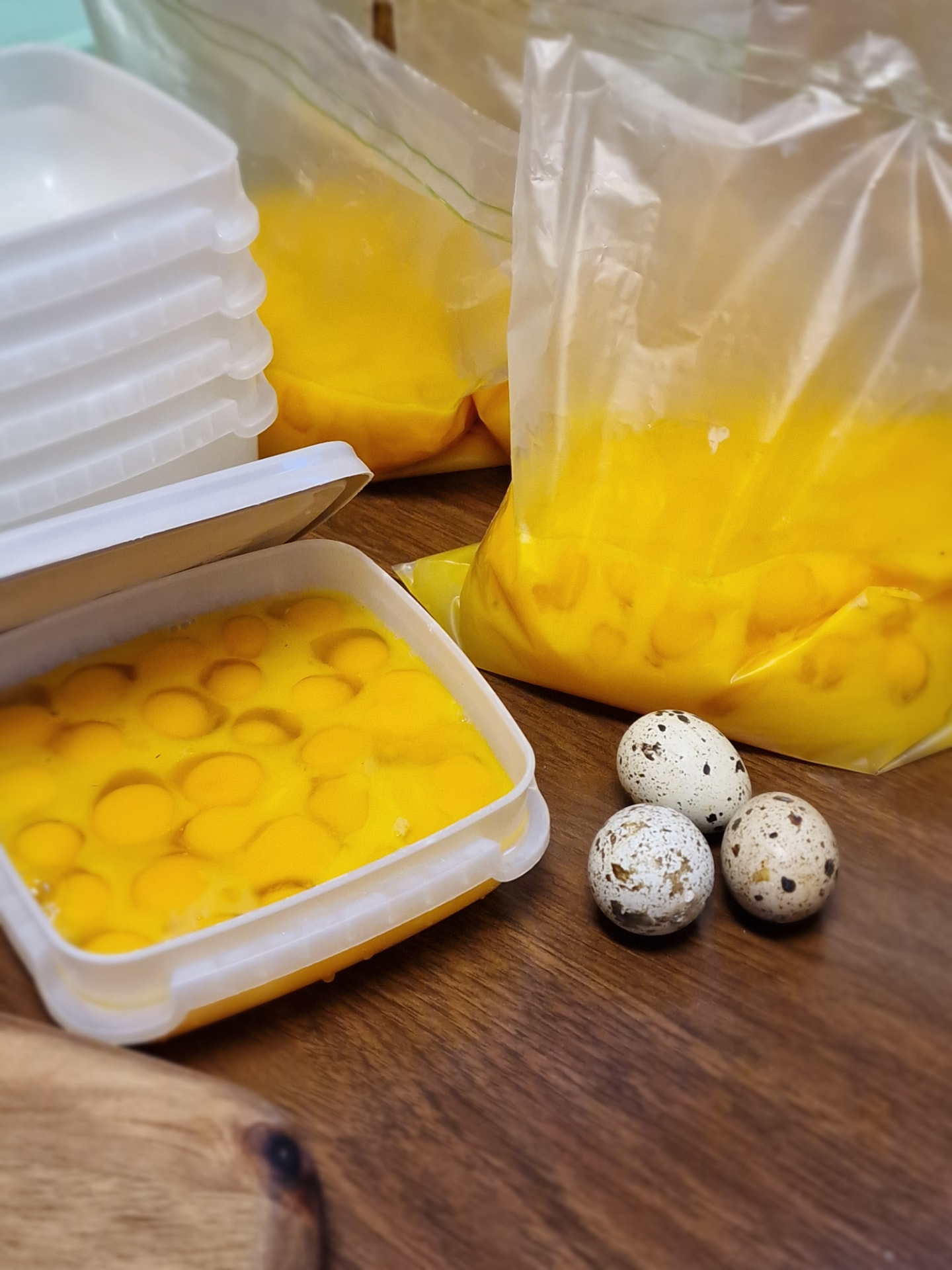 Pour into bags or containers