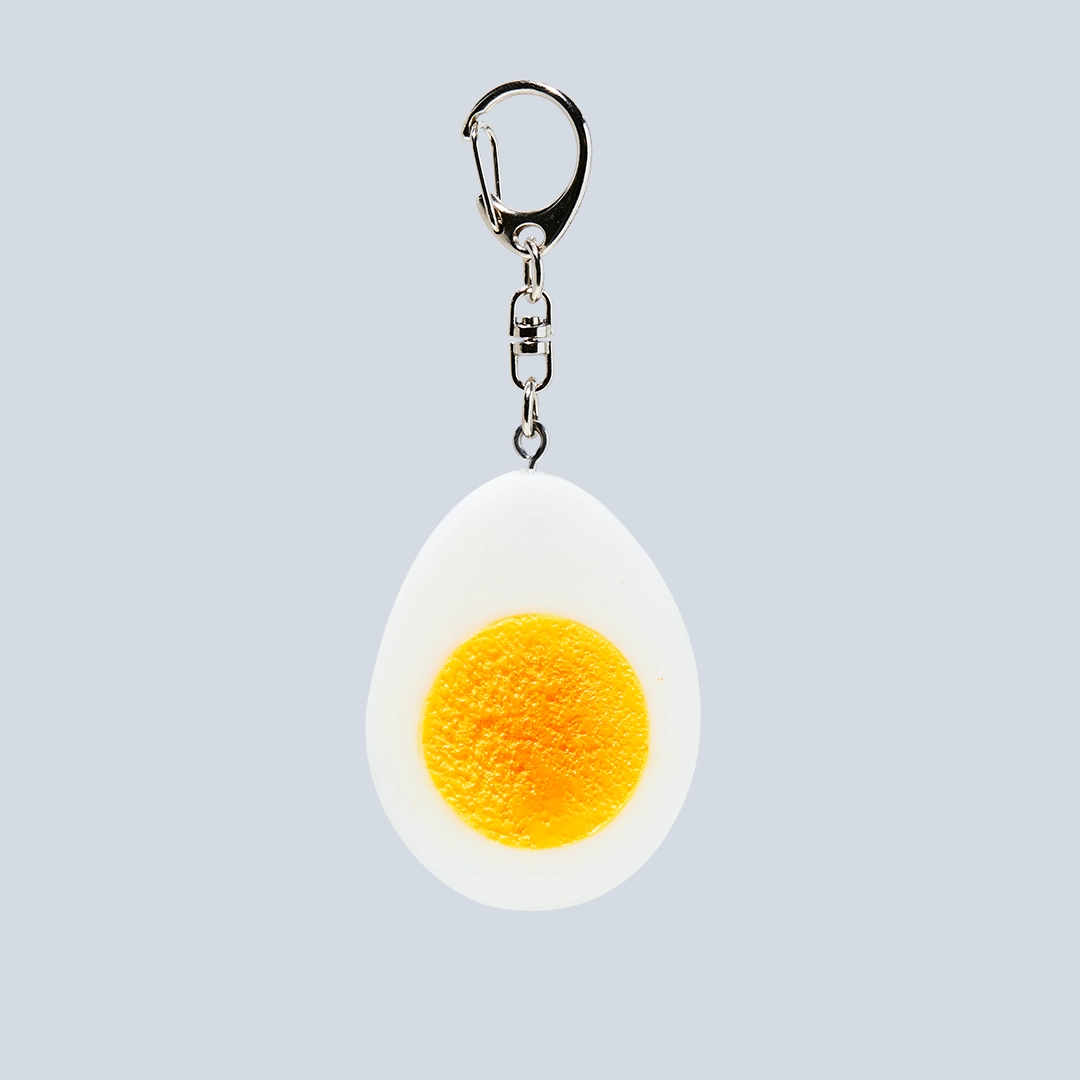 Boiled egg slice keychain