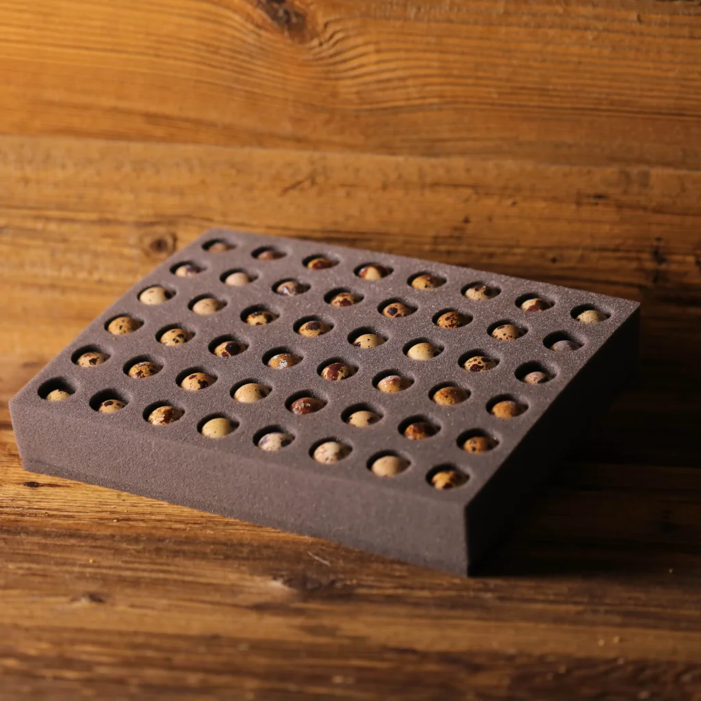 Foam insert for shipping hatching eggs – 48 quail eggs