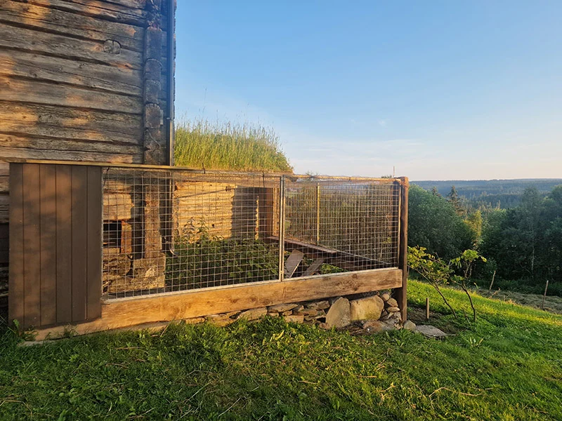 A large outdoor quail aviary